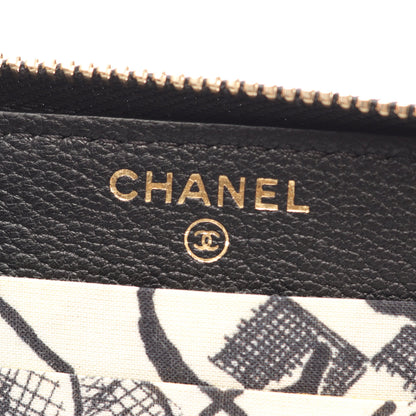 ココマーク ラウンドファスナー財布 レザー ブラック ゴールド金具 シャネル 財布・小物 CHANEL