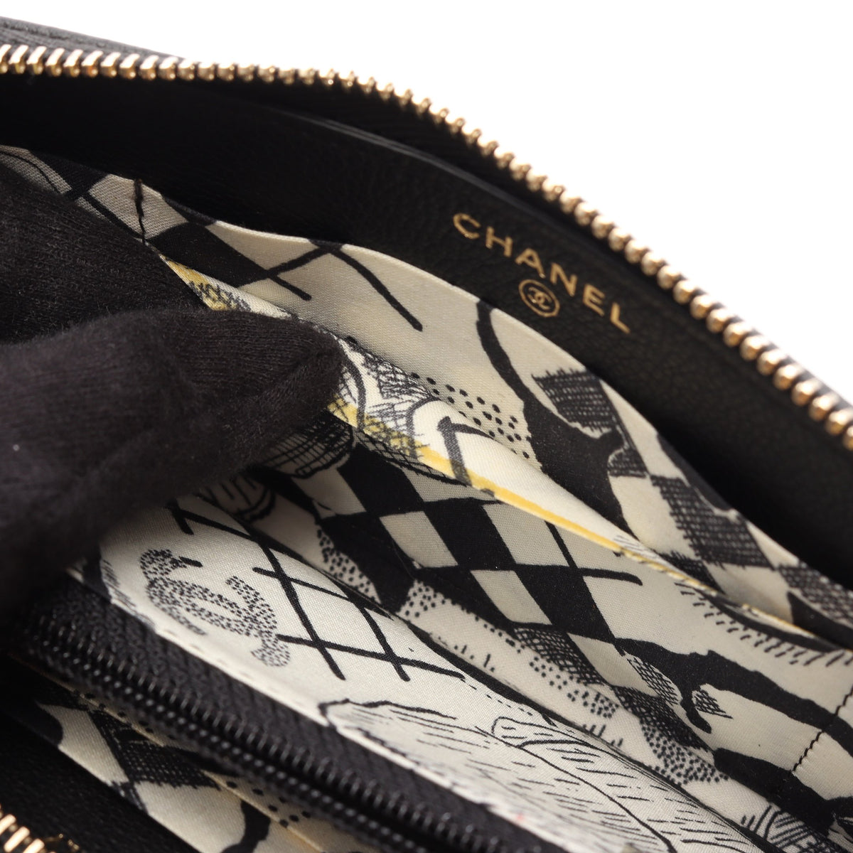 ココマーク ラウンドファスナー財布 レザー ブラック ゴールド金具 シャネル 財布・小物 CHANEL