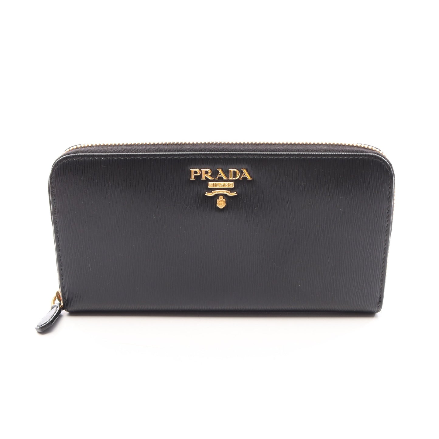 ラウンドファスナー長財布 レザー ブラック プラダ 財布・小物 PRADA