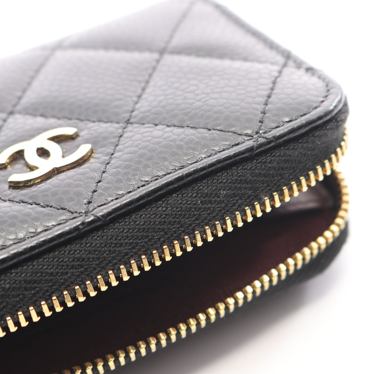 クラシック ジップ コインパース マトラッセ コインケース キャビアスキン ブラック ゴールド金具 シャネル 財布・小物 CHANEL