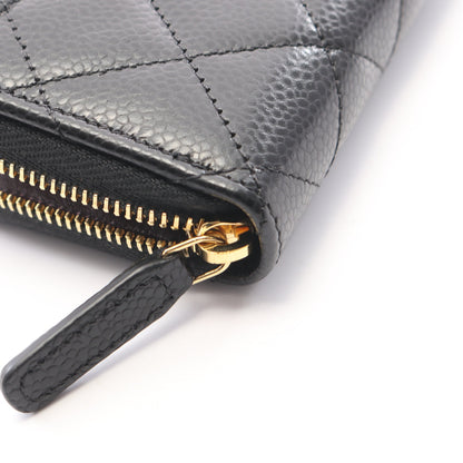 クラシック ジップ コインパース マトラッセ コインケース キャビアスキン ブラック ゴールド金具 シャネル 財布・小物 CHANEL
