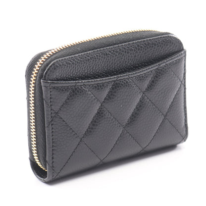 クラシック ジップ コインパース マトラッセ コインケース キャビアスキン ブラック ゴールド金具 シャネル 財布・小物 CHANEL