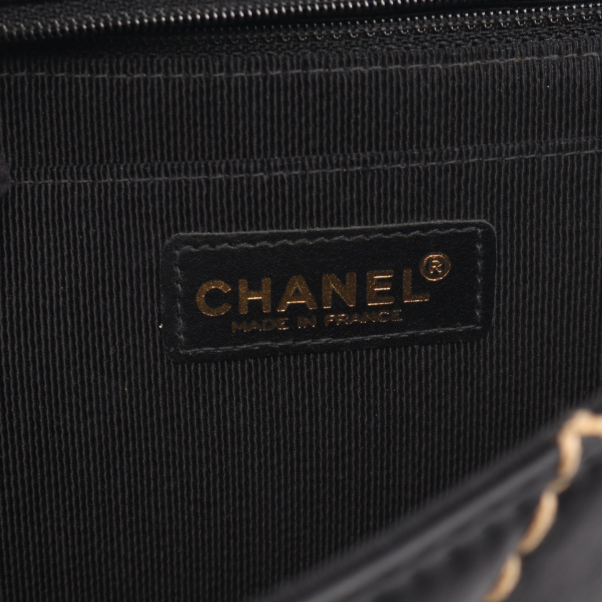 ワイルドステッチ Wチェーンショルダーバッグ ラムスキン ブラック ゴールド金具 シャネル バッグ CHANEL