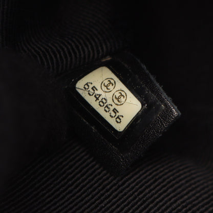 ワイルドステッチ Wチェーンショルダーバッグ ラムスキン ブラック ゴールド金具 シャネル バッグ CHANEL