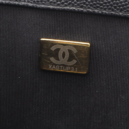ボーイシャネル チェーンショルダーバッグ キャビアスキン ブラック ゴールド金具 シャネル バッグ CHANEL