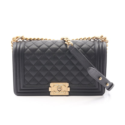 ボーイシャネル チェーンショルダーバッグ キャビアスキン ブラック ゴールド金具 シャネル バッグ CHANEL