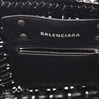 BISTRO XS ビストロ バスケットバッグ 2WAY ハンドバッグ トートバッグ エナメル ブラック バレンシアガ バッグ BALENCIAGA