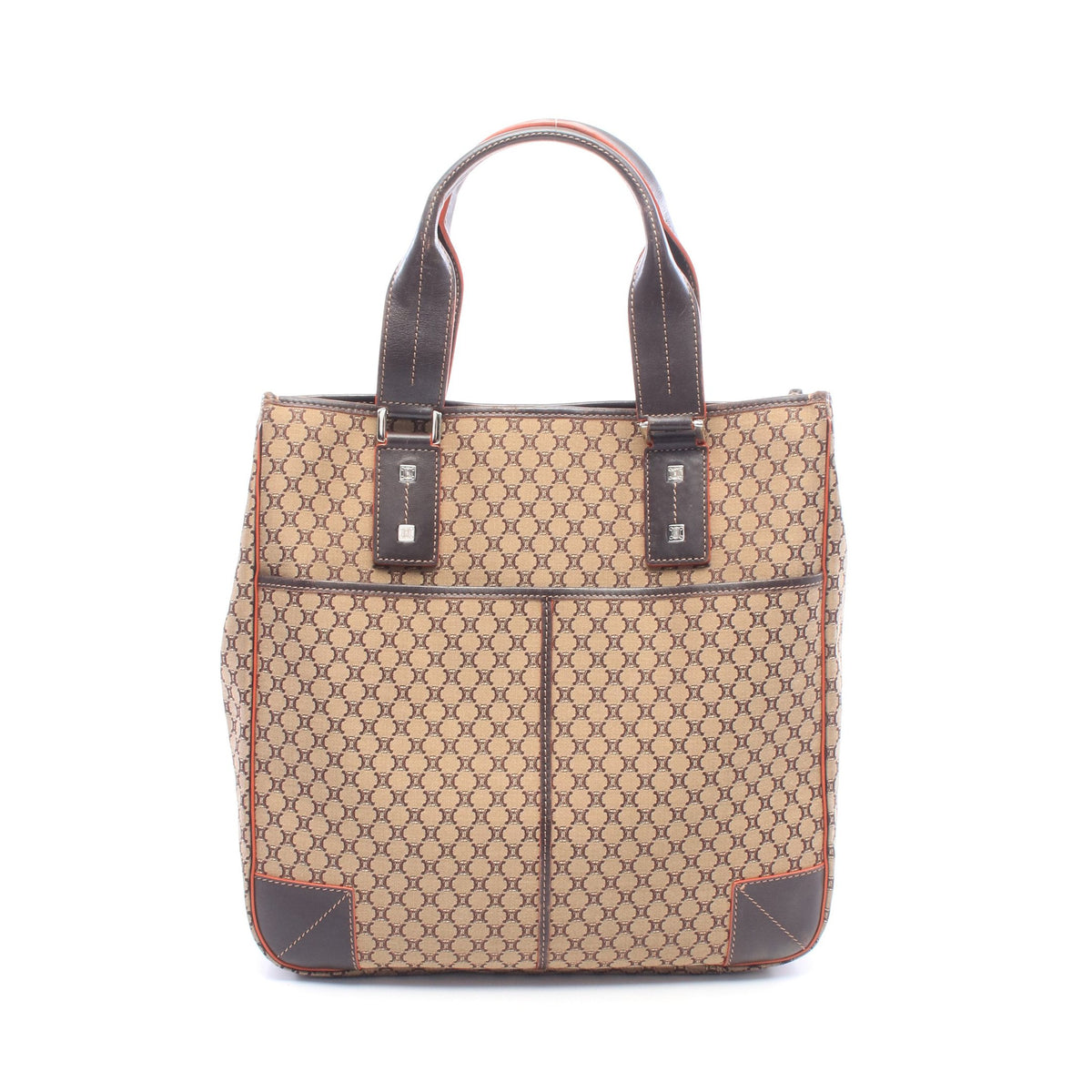 マカダム ハンドバッグ トートバッグ キャンバス レザー ベージュ ブラウン セリーヌ バッグ CELINE