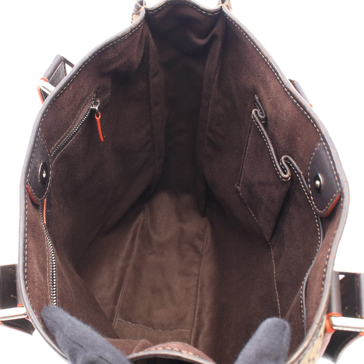マカダム ハンドバッグ トートバッグ キャンバス レザー ベージュ ブラウン セリーヌ バッグ CELINE
