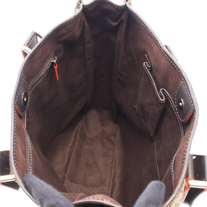 マカダム ハンドバッグ トートバッグ キャンバス レザー ベージュ ブラウン セリーヌ バッグ CELINE