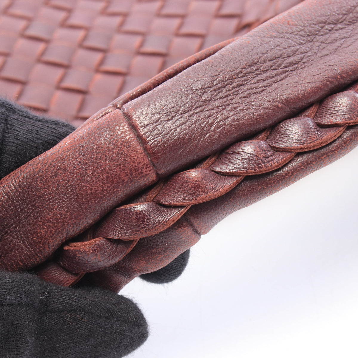 イントレチャート ワンショルダーバッグ レザー ボルドー ボッテガヴェネタ バッグ BOTTEGA VENETA
