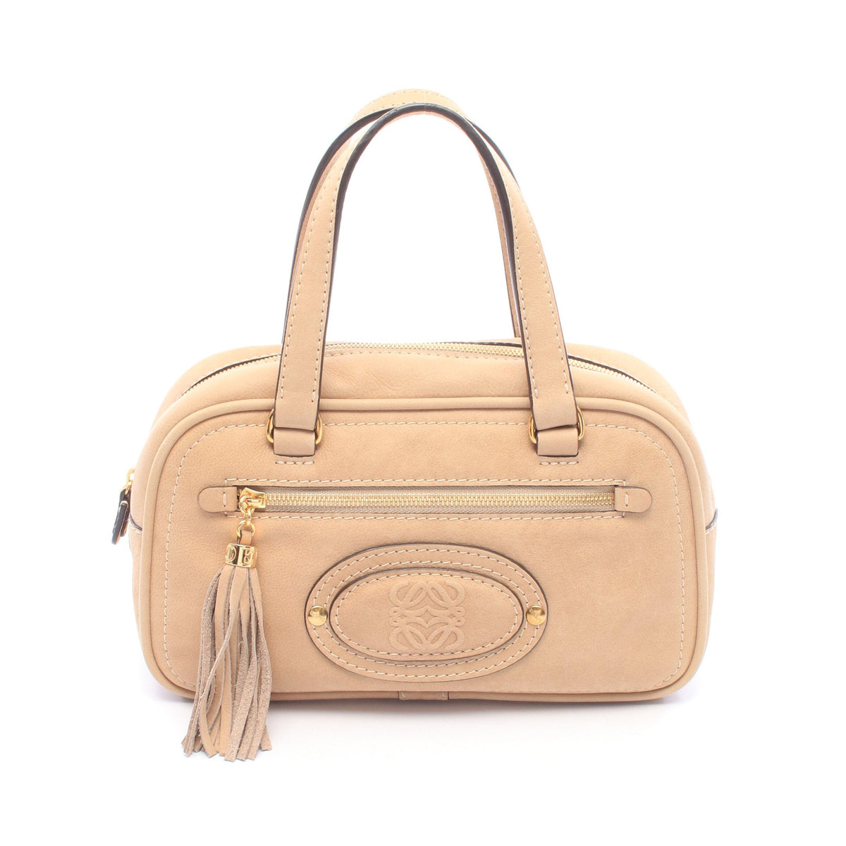 マドリード アナグラム タッセル ハンドバッグ レザー ベージュ ロエベ バッグ LOEWE