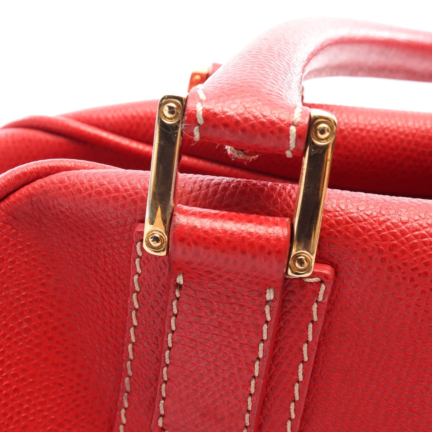 トラベラー ボーリング ハンドバッグ レザー レッド ロエベ バッグ LOEWE