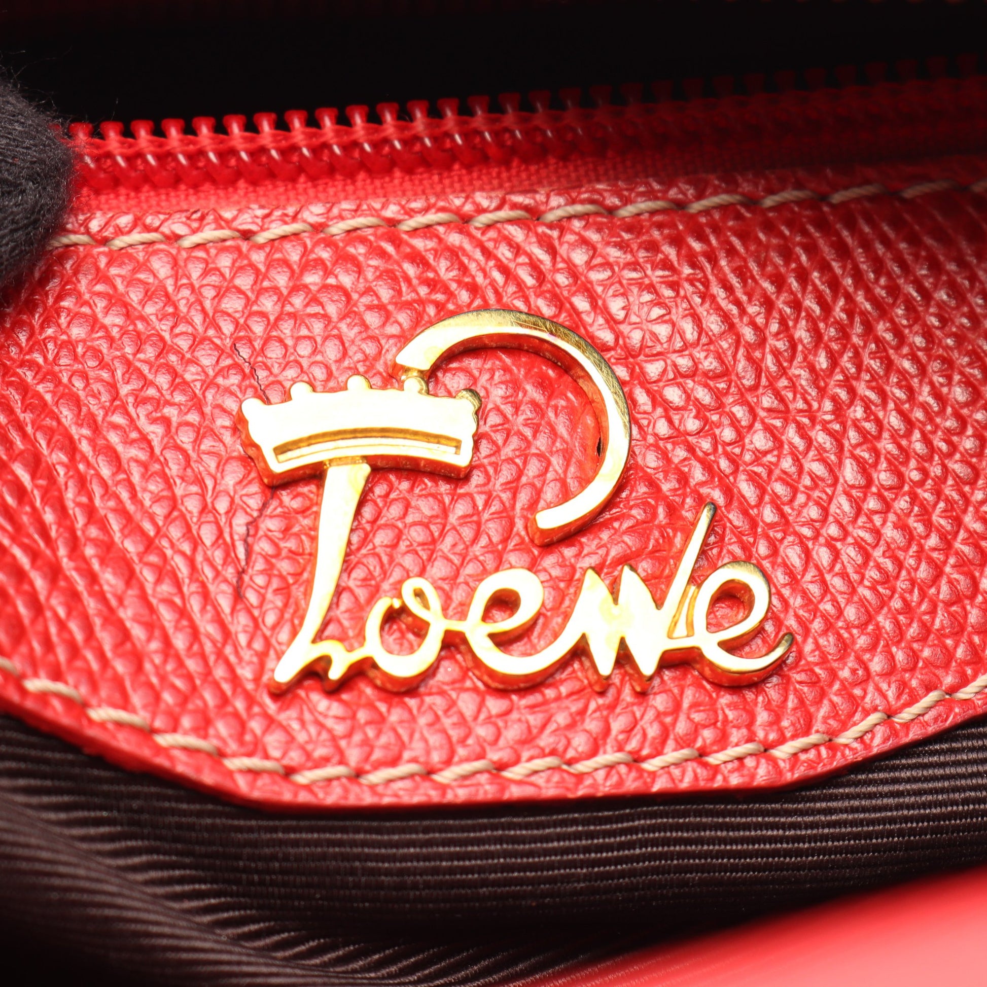 トラベラー ボーリング ハンドバッグ レザー レッド ロエベ バッグ LOEWE