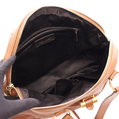 ミューズバッグ ハンドバッグ レザー ブラウン イヴサンローラン バッグ YVES SAINT LAURENT