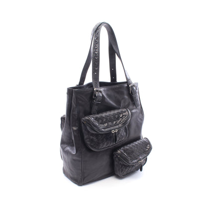 イントレチャート ハンドバッグ トートバッグ ラムスキン ブラック ボッテガヴェネタ バッグ BOTTEGA VENETA