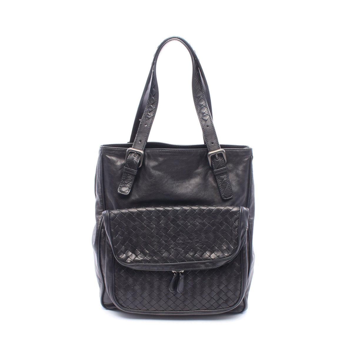 イントレチャート ハンドバッグ トートバッグ ラムスキン ブラック ボッテガヴェネタ バッグ BOTTEGA VENETA