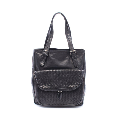 イントレチャート ハンドバッグ トートバッグ ラムスキン ブラック ボッテガヴェネタ バッグ BOTTEGA VENETA