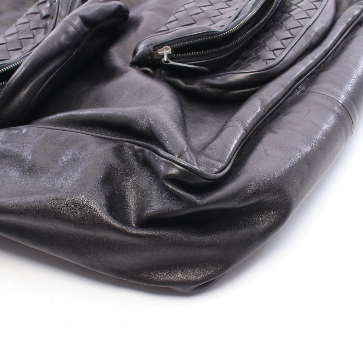 イントレチャート ハンドバッグ トートバッグ ラムスキン ブラック ボッテガヴェネタ バッグ BOTTEGA VENETA