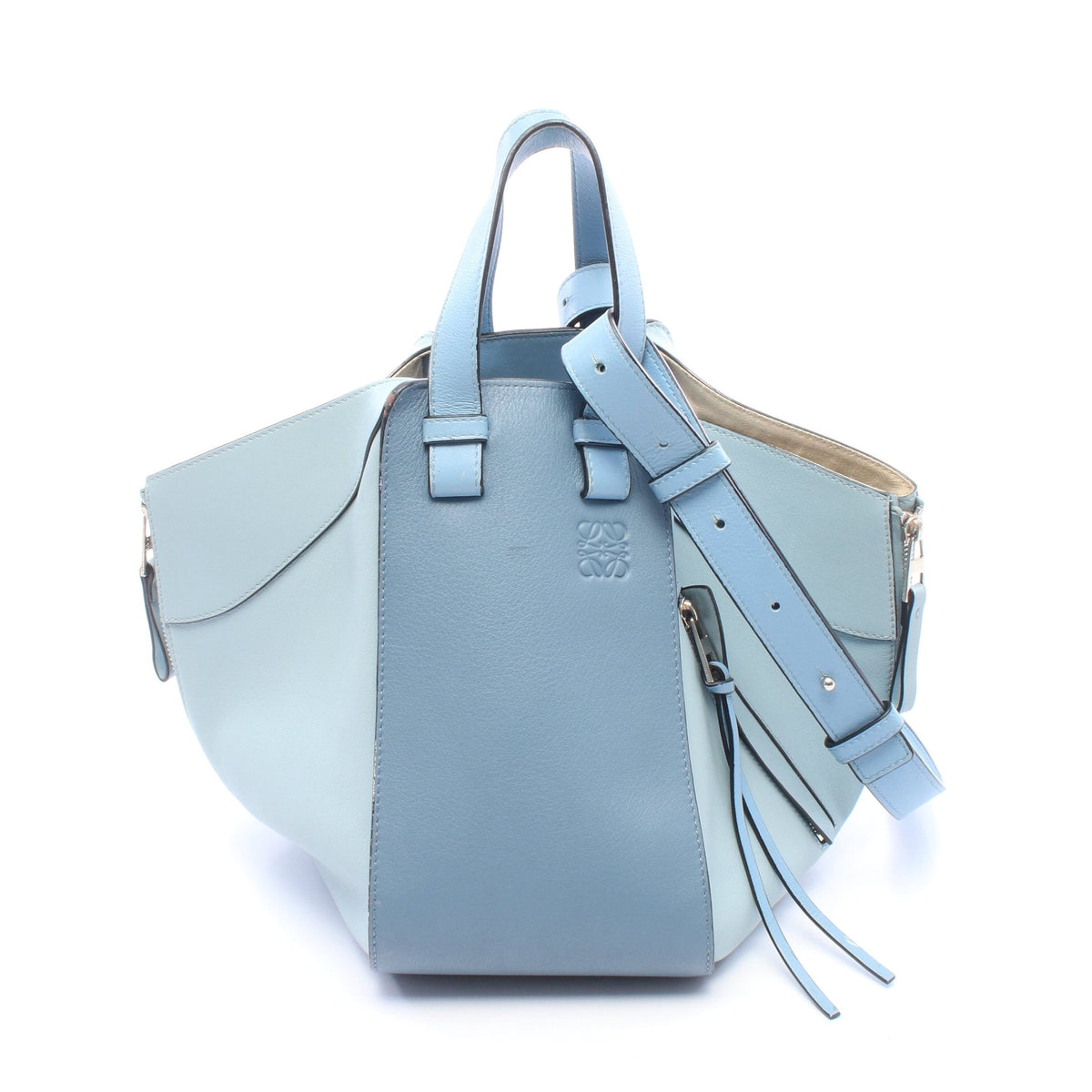 ハンモックバッグ スモール 2WAY ハンドバッグ レザー ライトブルー ブルーグレー ロエベ バッグ LOEWE