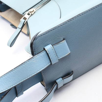ハンモックバッグ スモール 2WAY ハンドバッグ レザー ライトブルー ブルーグレー ロエベ バッグ LOEWE