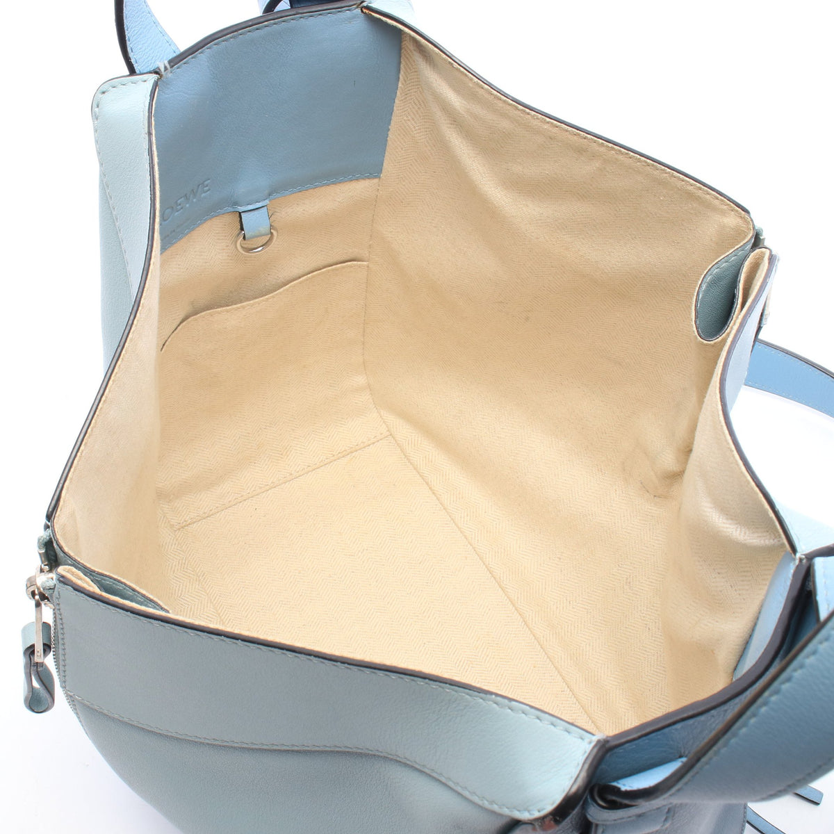 ハンモックバッグ スモール 2WAY ハンドバッグ レザー ライトブルー ブルーグレー ロエベ バッグ LOEWE