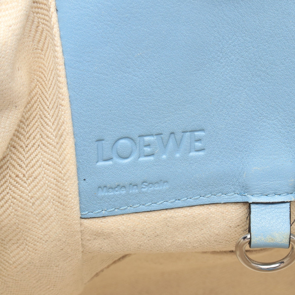 ハンモックバッグ スモール 2WAY ハンドバッグ レザー ライトブルー ブルーグレー ロエベ バッグ LOEWE