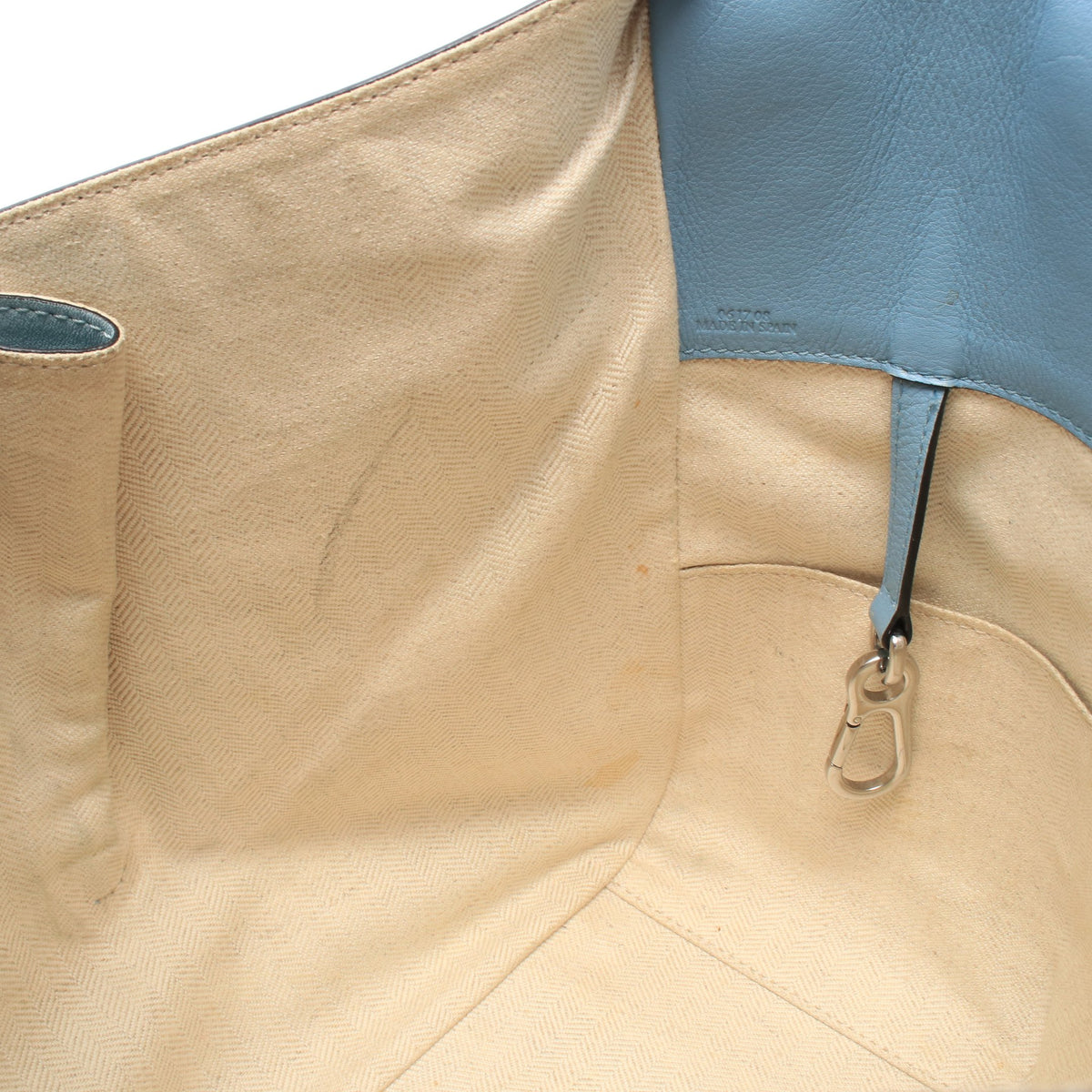 ハンモックバッグ スモール 2WAY ハンドバッグ レザー ライトブルー ブルーグレー ロエベ バッグ LOEWE