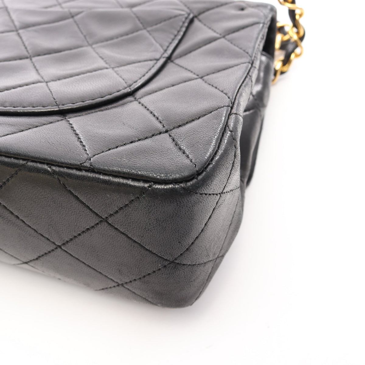 マトラッセ Wフラップ Wチェーンショルダーバッグ ラムスキン ブラック ゴールド金具 シャネル バッグ CHANEL