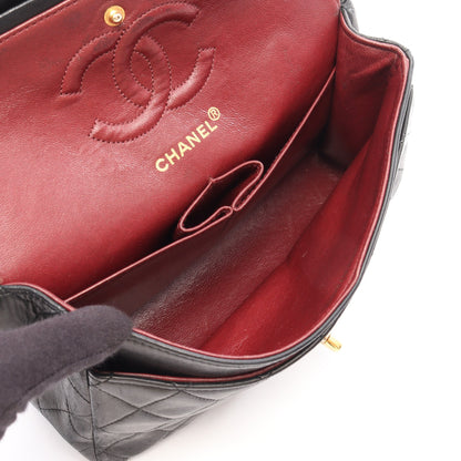 マトラッセ Wフラップ Wチェーンショルダーバッグ ラムスキン ブラック ゴールド金具 シャネル バッグ CHANEL