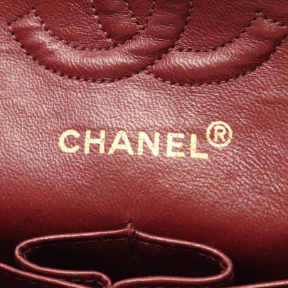 マトラッセ Wフラップ Wチェーンショルダーバッグ ラムスキン ブラック ゴールド金具 シャネル バッグ CHANEL
