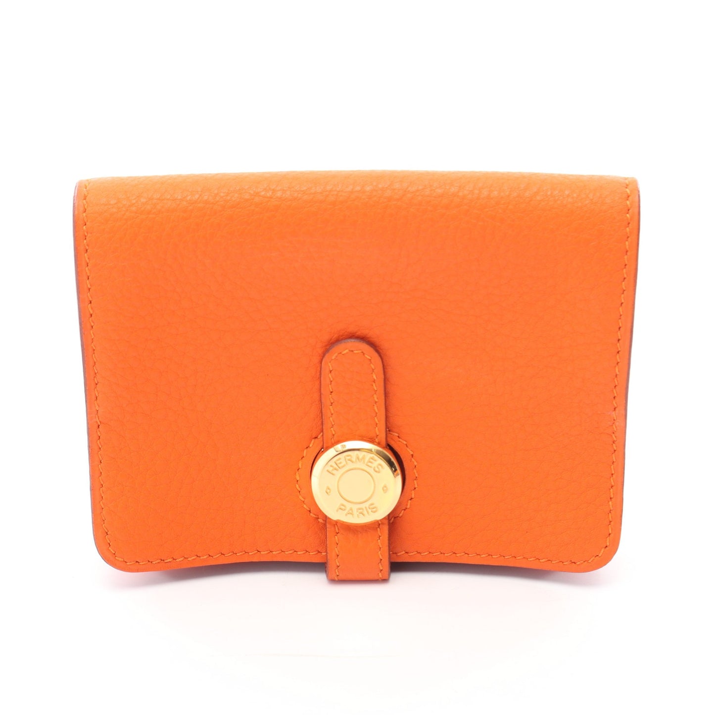 ドゴン カードケース 名刺入れ トリヨンクレマンス オレンジ ゴールド金具 □B刻印 エルメス 財布・小物 HERMES
