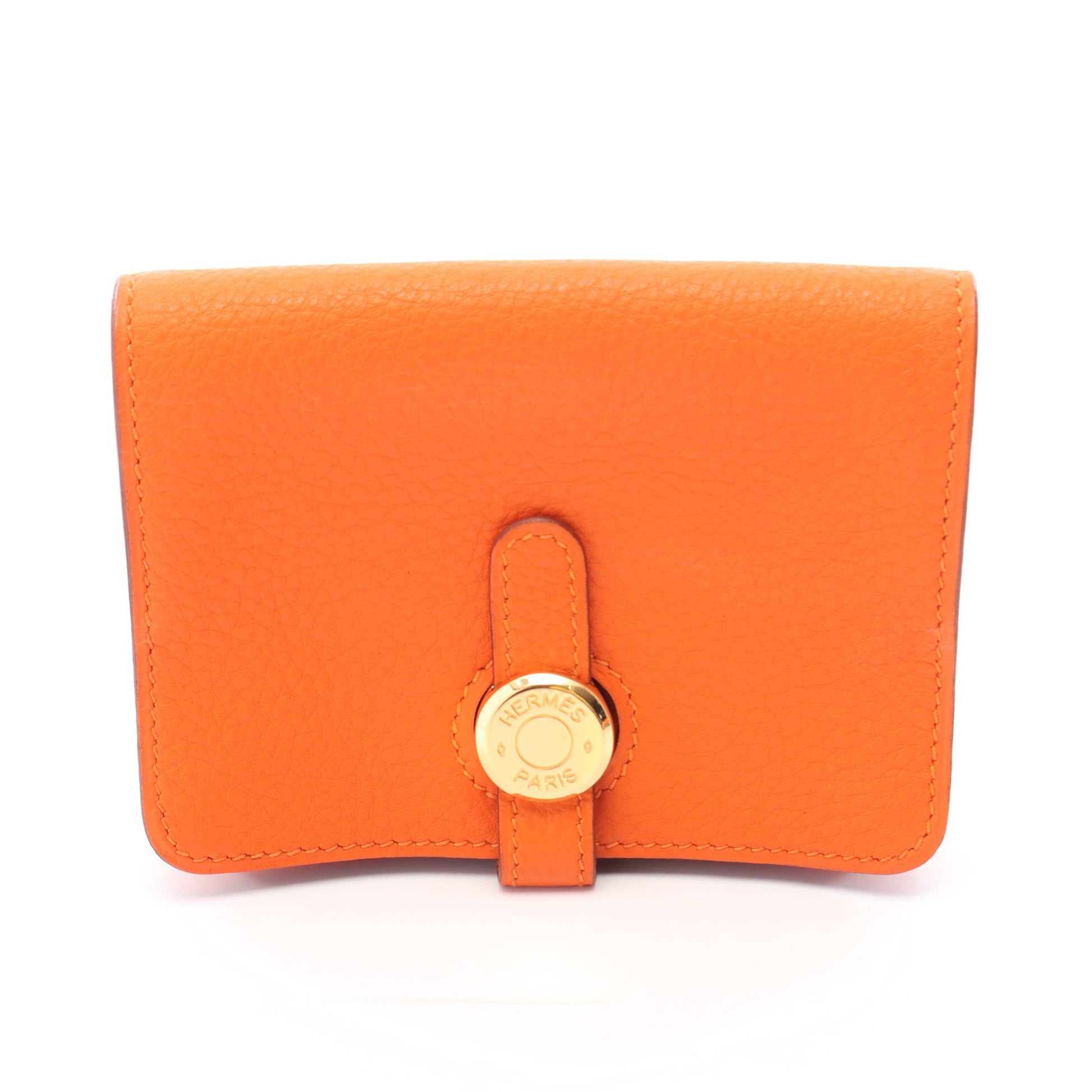 ドゴン カードケース 名刺入れ トリヨンクレマンス オレンジ ゴールド金具 □B刻印 エルメス 財布・小物 HERMES