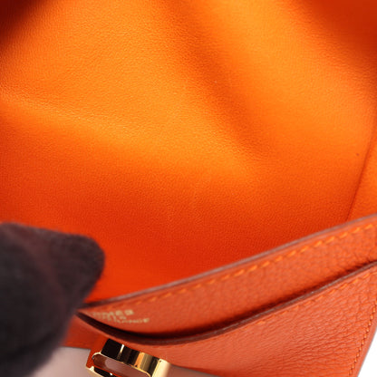 ドゴン カードケース 名刺入れ トリヨンクレマンス オレンジ ゴールド金具 □B刻印 エルメス 財布・小物 HERMES