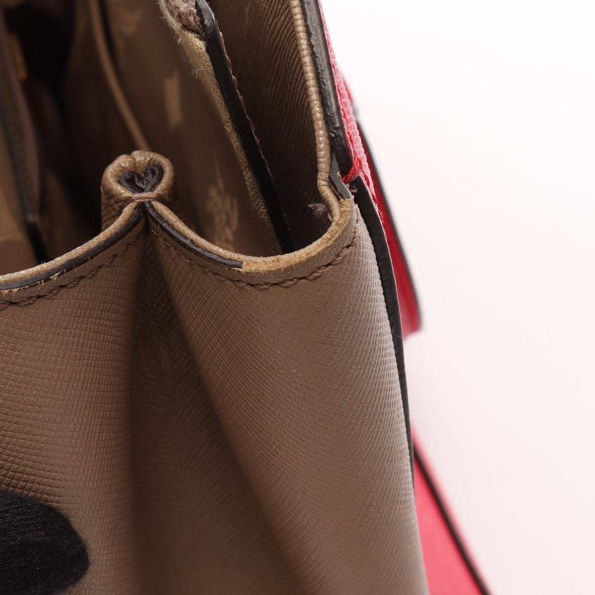 2WAY ハンドバッグ レザー ピンク グレーベージュ エムシーエム バッグ MCM