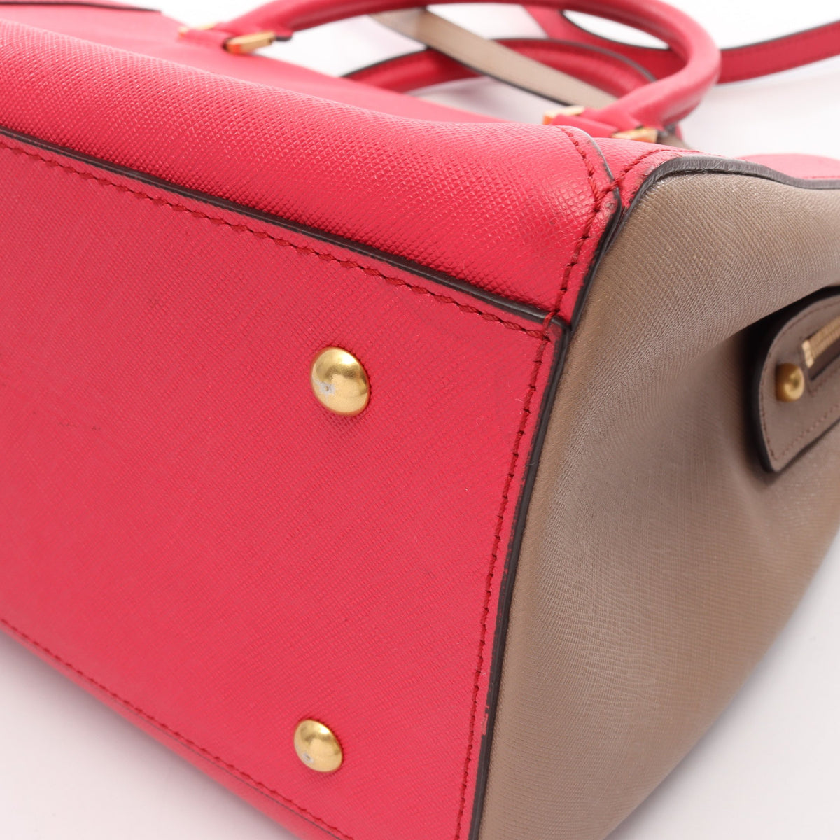 2WAY ハンドバッグ レザー ピンク グレーベージュ エムシーエム バッグ MCM