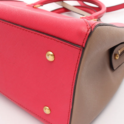 2WAY ハンドバッグ レザー ピンク グレーベージュ エムシーエム バッグ MCM