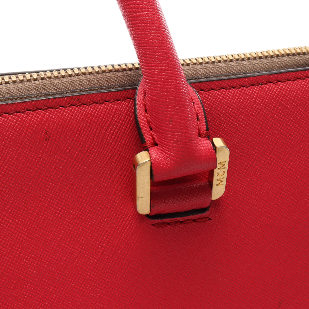 2WAY ハンドバッグ レザー ピンク グレーベージュ エムシーエム バッグ MCM