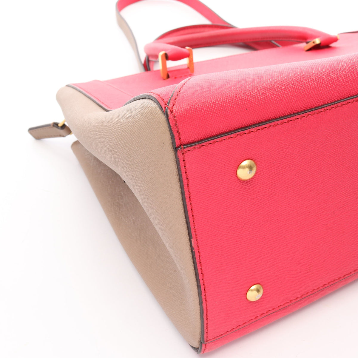 2WAY ハンドバッグ レザー ピンク グレーベージュ エムシーエム バッグ MCM