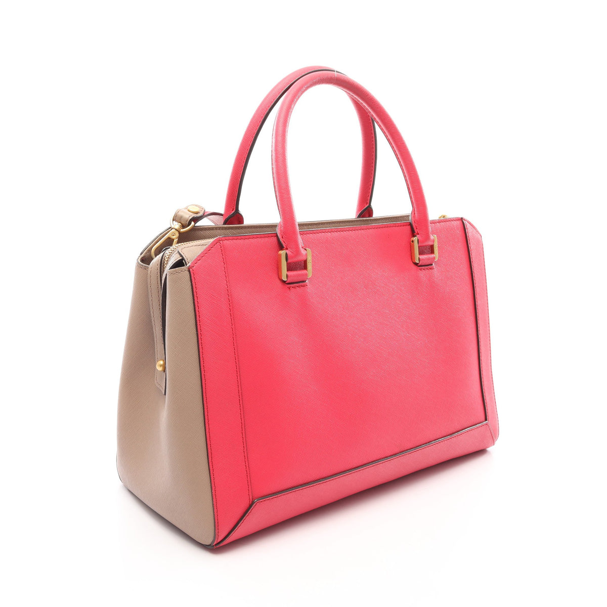 2WAY ハンドバッグ レザー ピンク グレーベージュ エムシーエム バッグ MCM