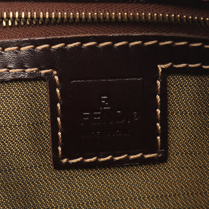 ズッカ 2WAY ハンドバッグ キャンバス レザー ブラウン ダークブラウン フェンディ バッグ FENDI