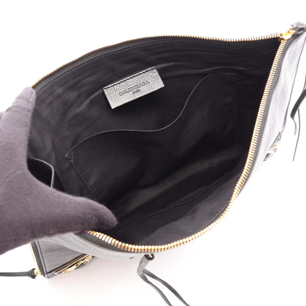 クラシック メタリック エッジ クラッチバッグ レザー ブラック バレンシアガ バッグ BALENCIAGA