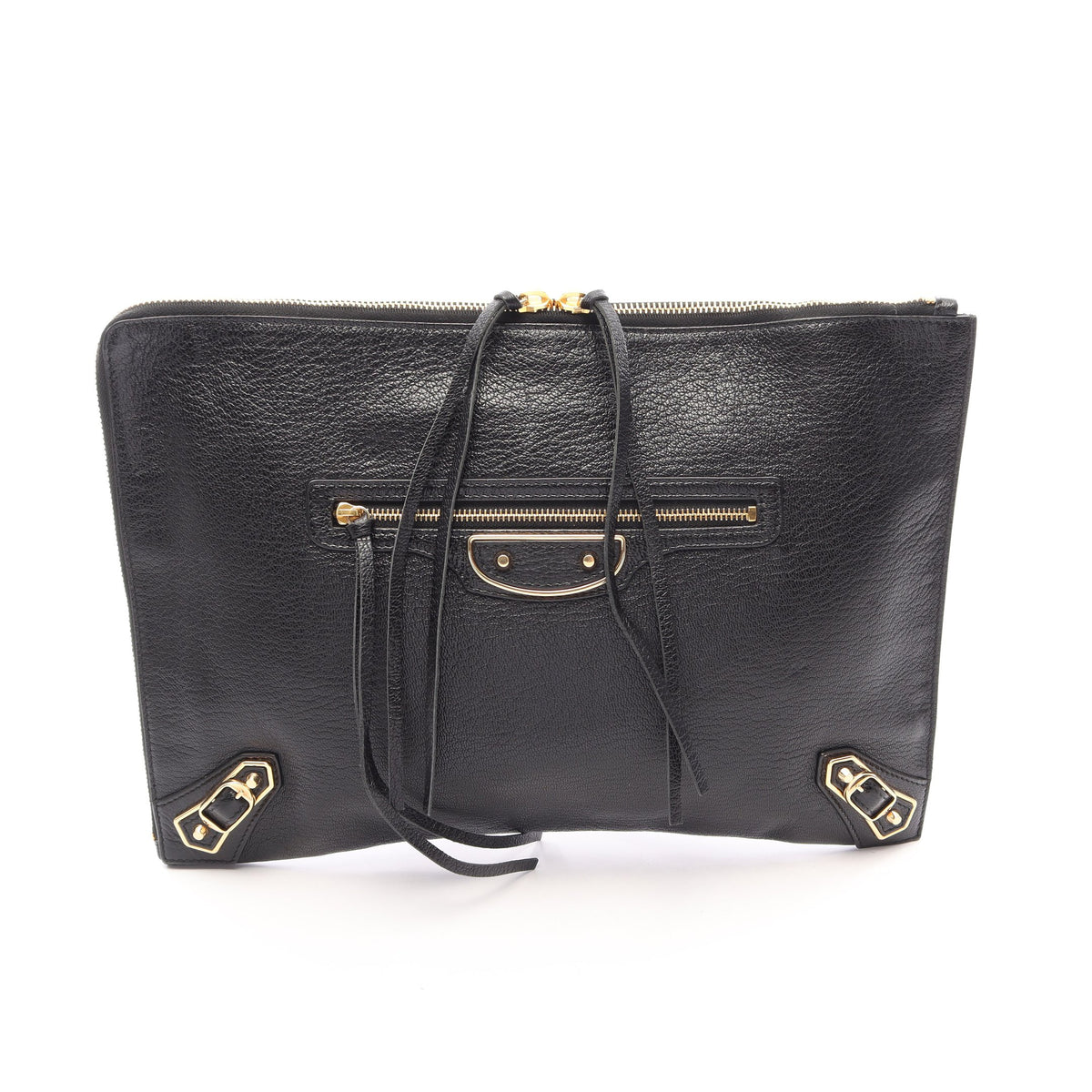 クラシック メタリック エッジ クラッチバッグ レザー ブラック バレンシアガ バッグ BALENCIAGA