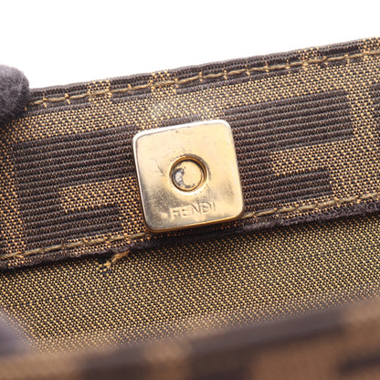 ズッカ 2WAY ハンドバッグ トートバッグ キャンバス レザー ブラウン ブラック フェンディ バッグ FENDI