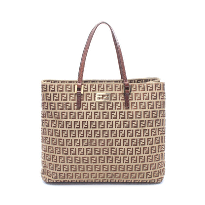 ズッキーノ ハンドバッグ トートバッグ キャンバス レザー ベージュ ブラウン フェンディ バッグ FENDI