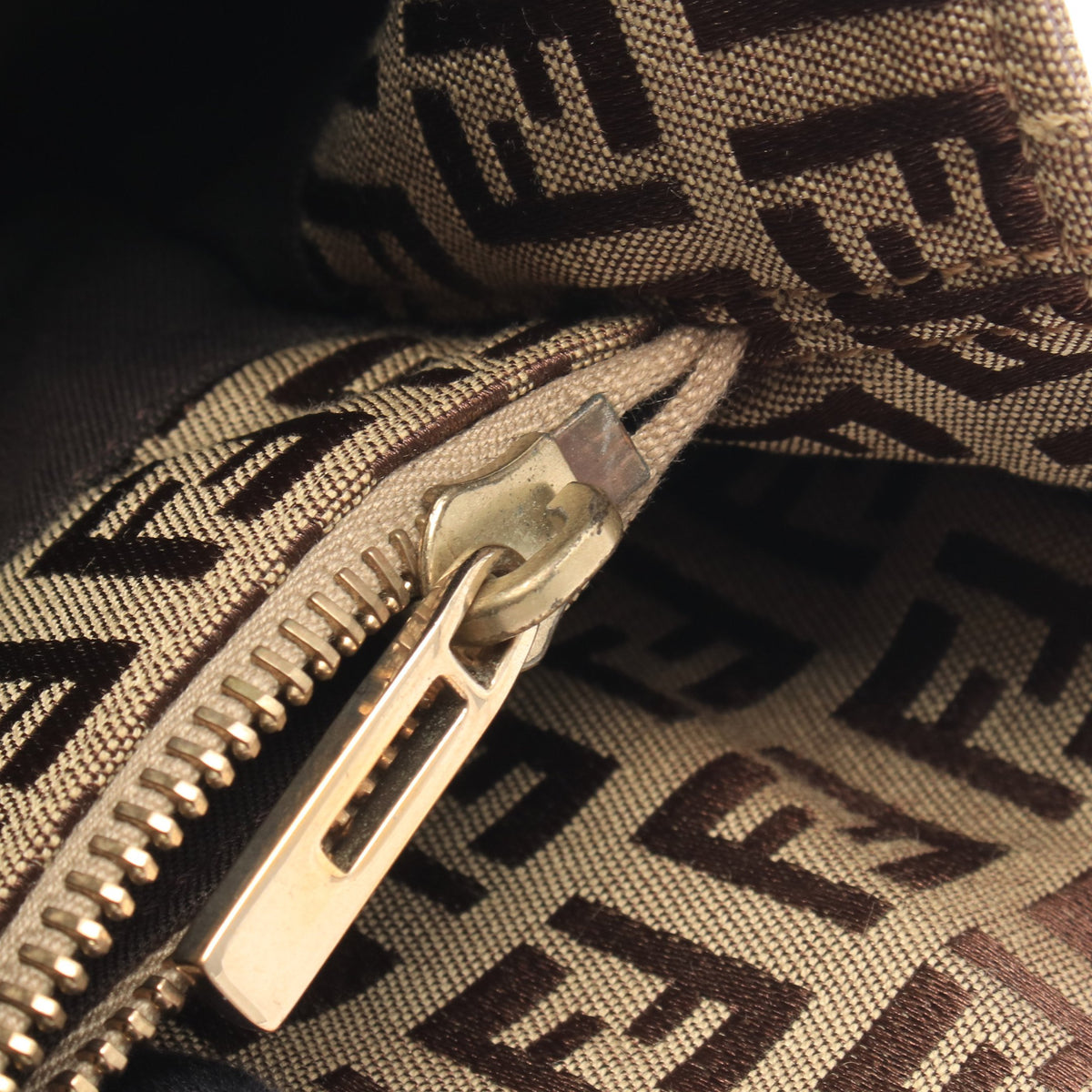 ズッキーノ ハンドバッグ トートバッグ キャンバス レザー ベージュ ブラウン フェンディ バッグ FENDI