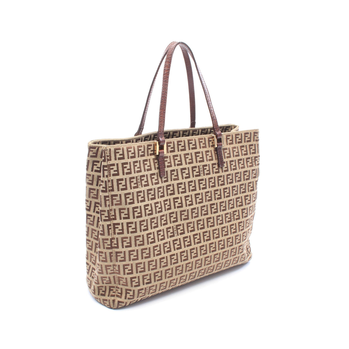 ズッキーノ ハンドバッグ トートバッグ キャンバス レザー ベージュ ブラウン フェンディ バッグ FENDI