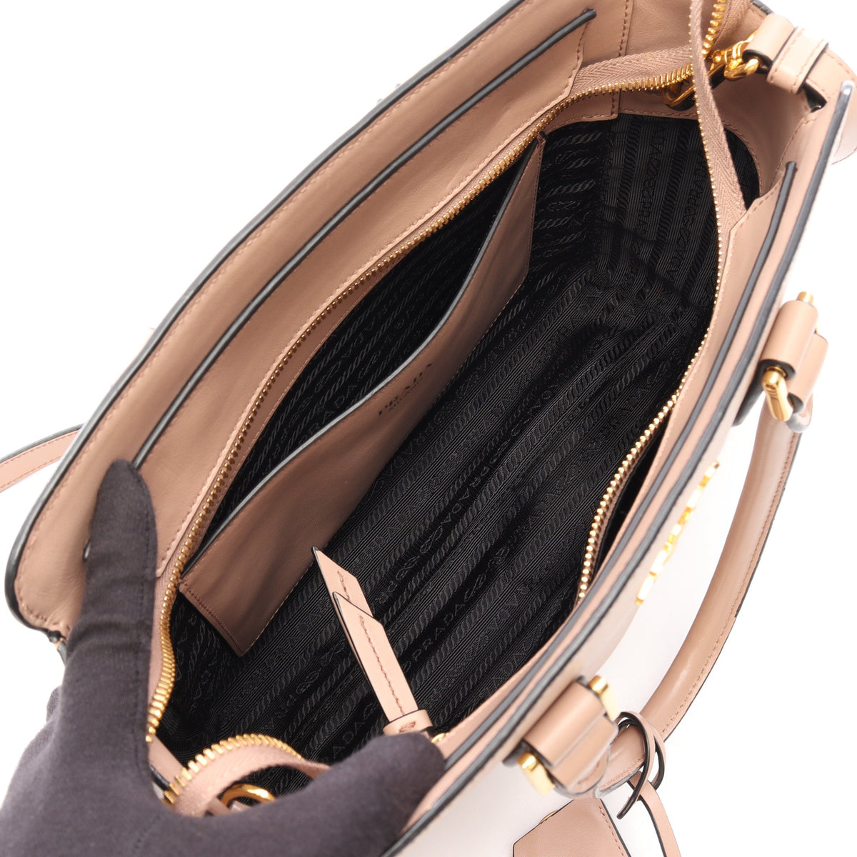 2WAY ハンドバッグ レザー ピンクベージュ プラダ バッグ PRADA