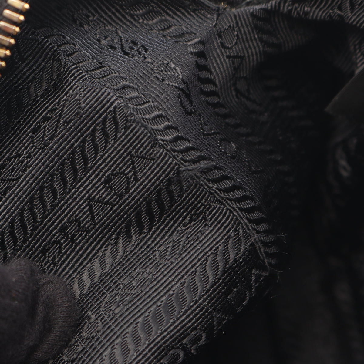LOGO JACQUARD ロゴジャカード ショルダーバッグ キャンバス レザー ブラック プラダ バッグ PRADA