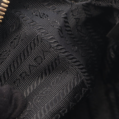 LOGO JACQUARD ロゴジャカード ショルダーバッグ キャンバス レザー ブラック プラダ バッグ PRADA